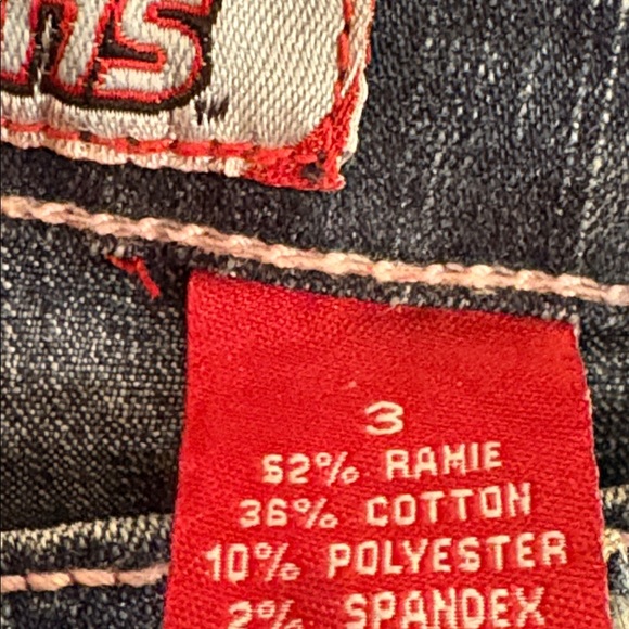 90s Y2K Lazer Embellished Denim Jeans Size 3 Juniors Pink & Silver Bedazzled - Picture 9 of 17